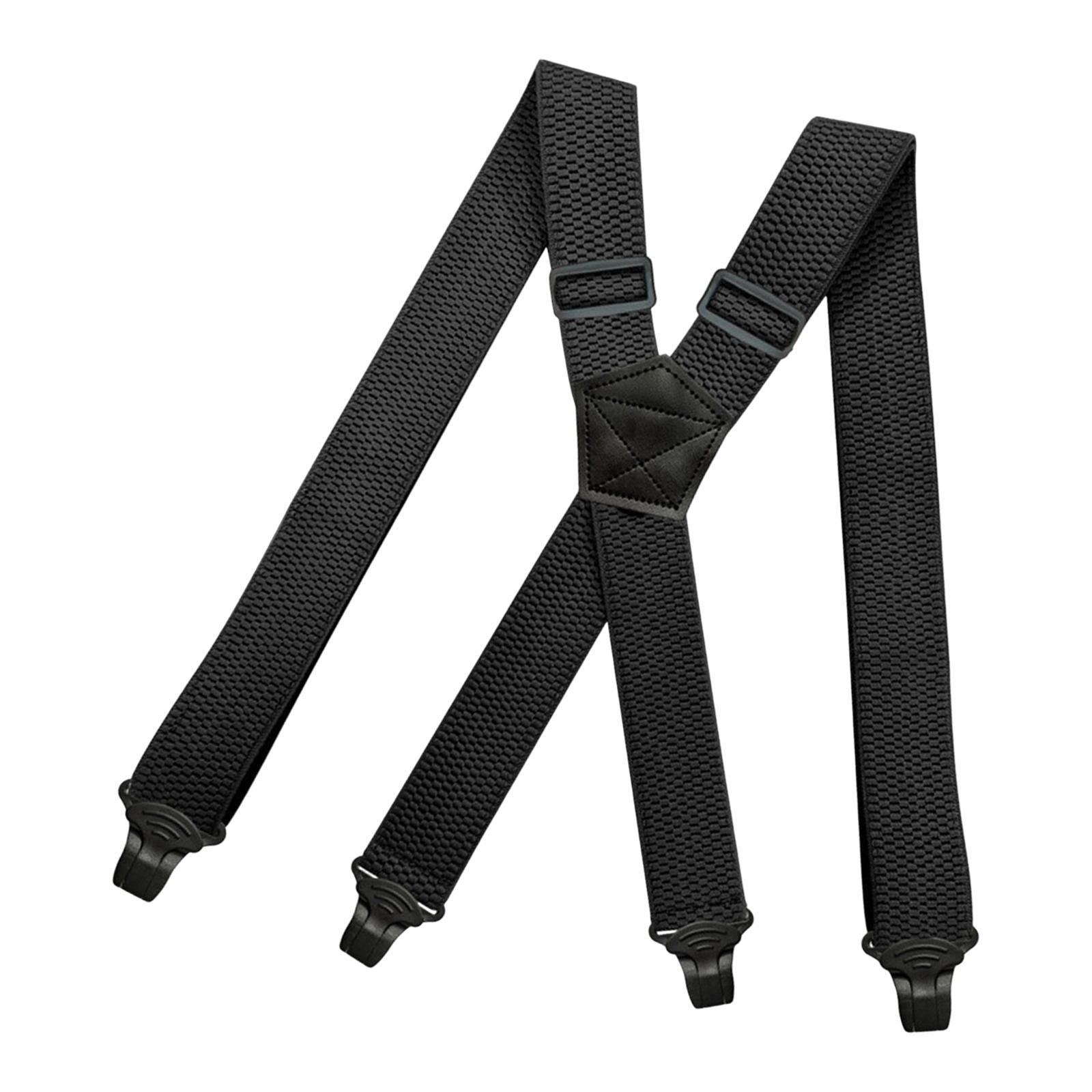 Mens Womens Suspender Elastic Straps Heavy Duty 4 Clips Trucker Suspenders Clothes Accessories