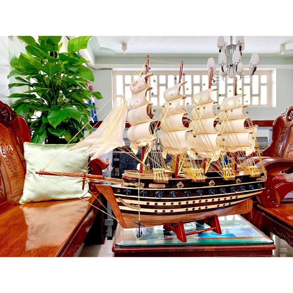 Mô hình thuyền gỗ thuyền trang trí tàu chiến cổ JYLLAND - Thân tàu dài 80cm