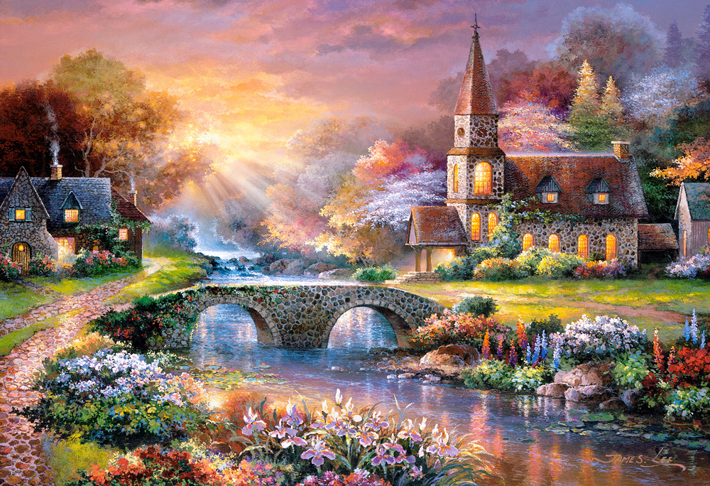 C300419 Đồ chơi ghép hình puzzle Peaceful reflections 3000 mảnh Castorland