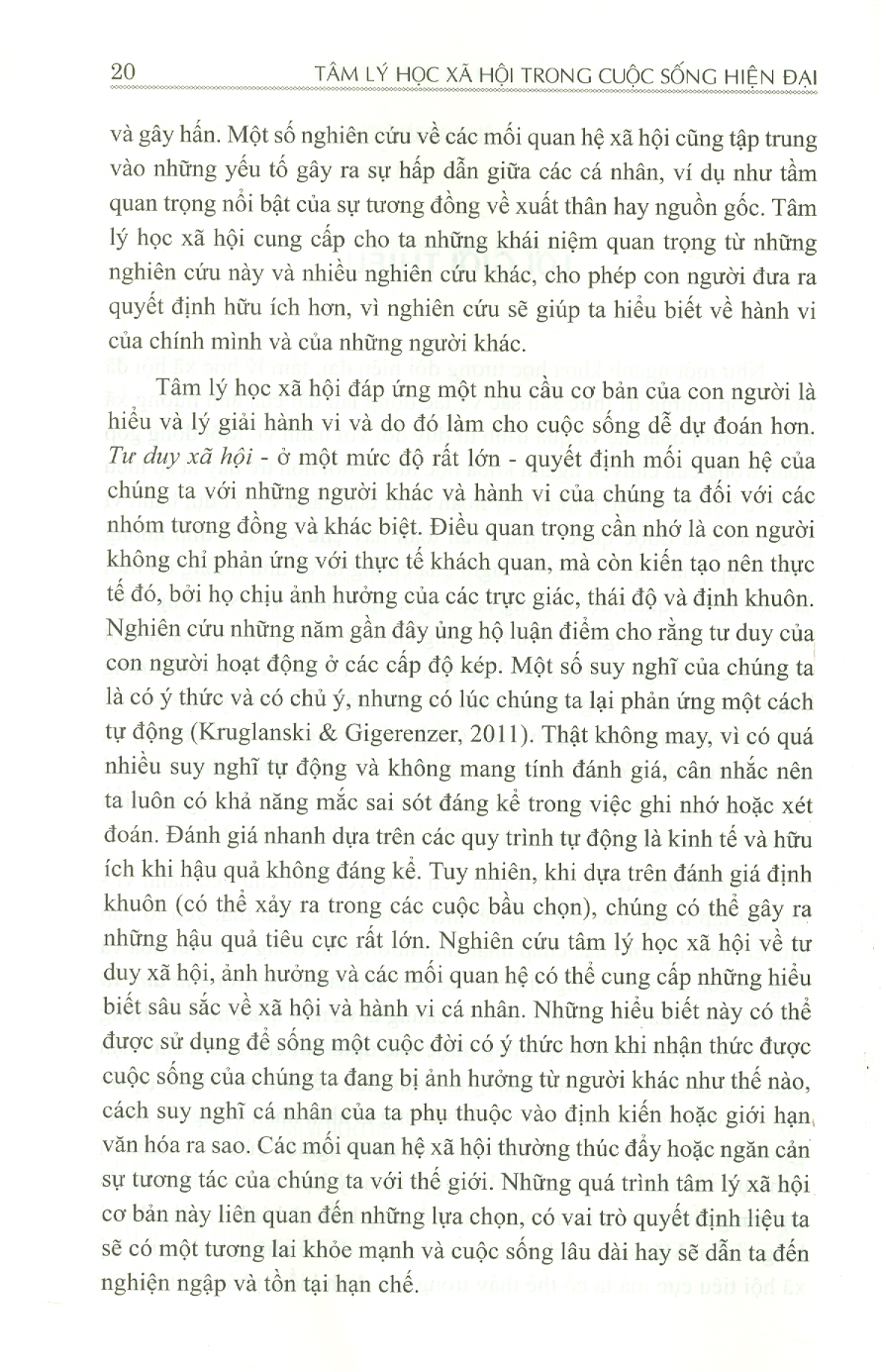 Tâm Lý Học Xã Hội Trong Cuộc Sống Hiện Đại (Tái bản lần 1) - Bìa Cứng