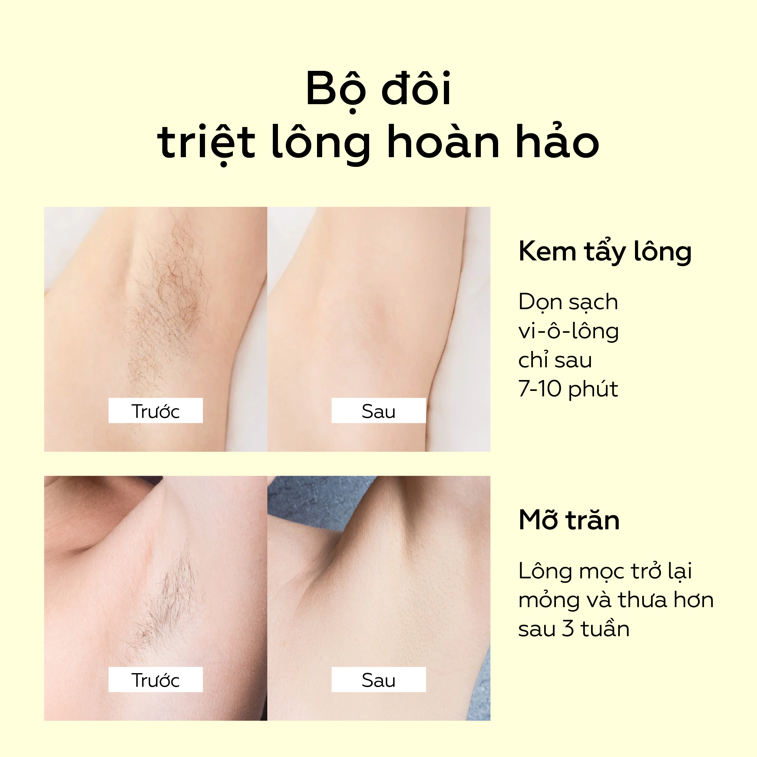 Hình ảnh Combo tẩy triệt lông Bikini vĩnh viễn UMIHA tại nhà | Mỡ trăn triệt lông vĩnh viễn U Minh Hạ (30ml) & Kem tẩy lông UMIHA (85g) an toàn cho da nhạy cảm