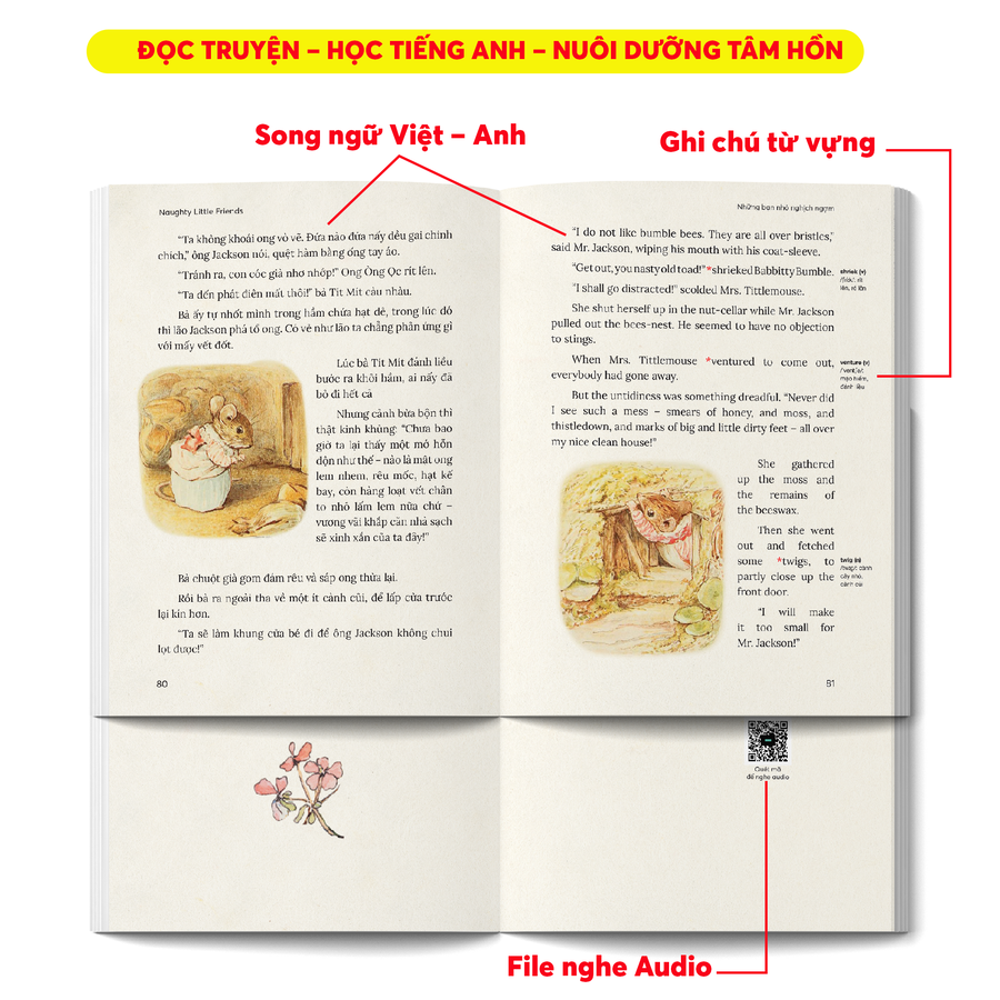 Sách - Thế Giới Của Thỏ Peter - The World of Peter Rabbit - Những Cuộc Phiêu Lưu Quanh Bờ Rào - Adventures Around The Hedge - Song Ngữ