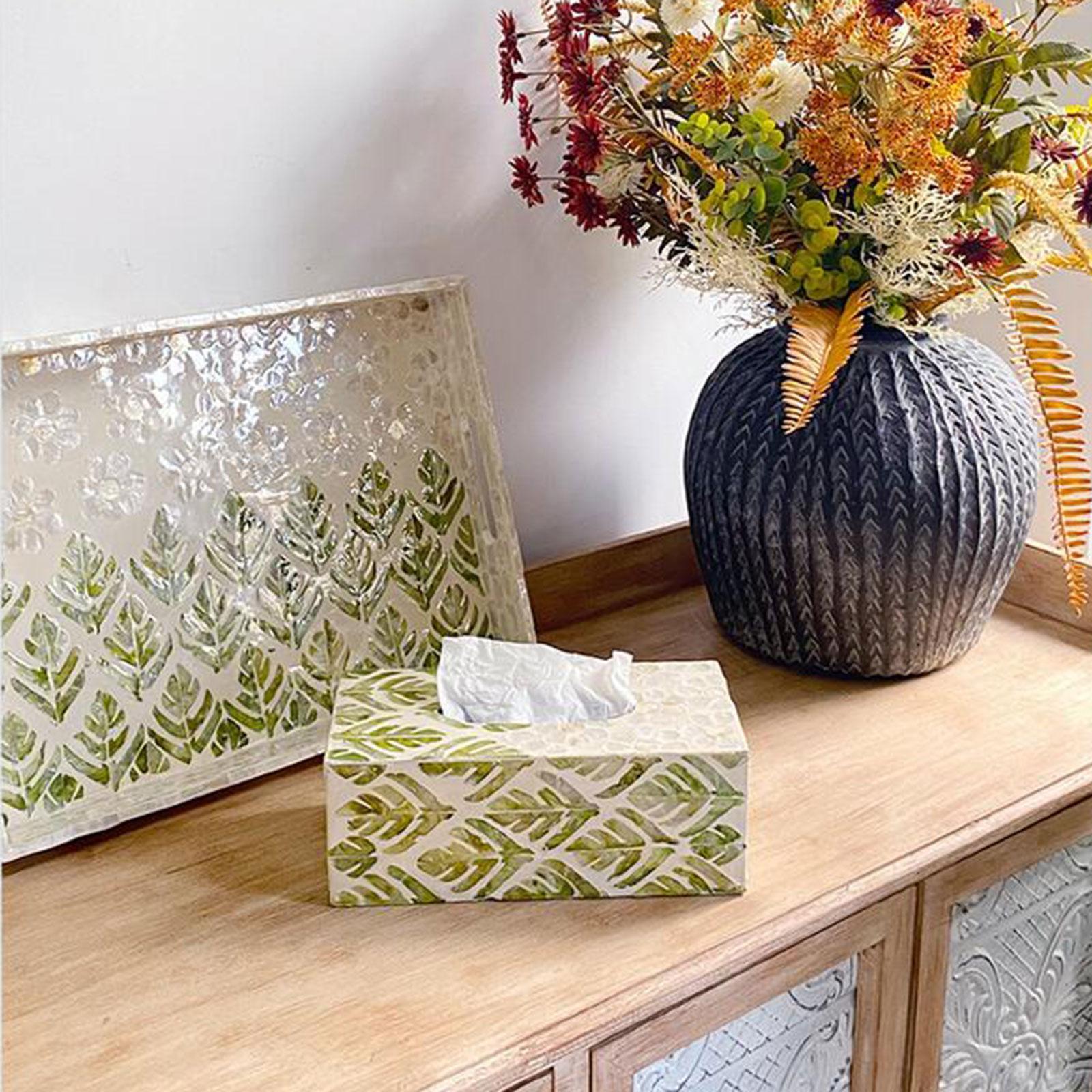 Tissue Box Cover Dispenser Tissue Holder Case Napkin Holder Facial Tissue Box for Kitchen