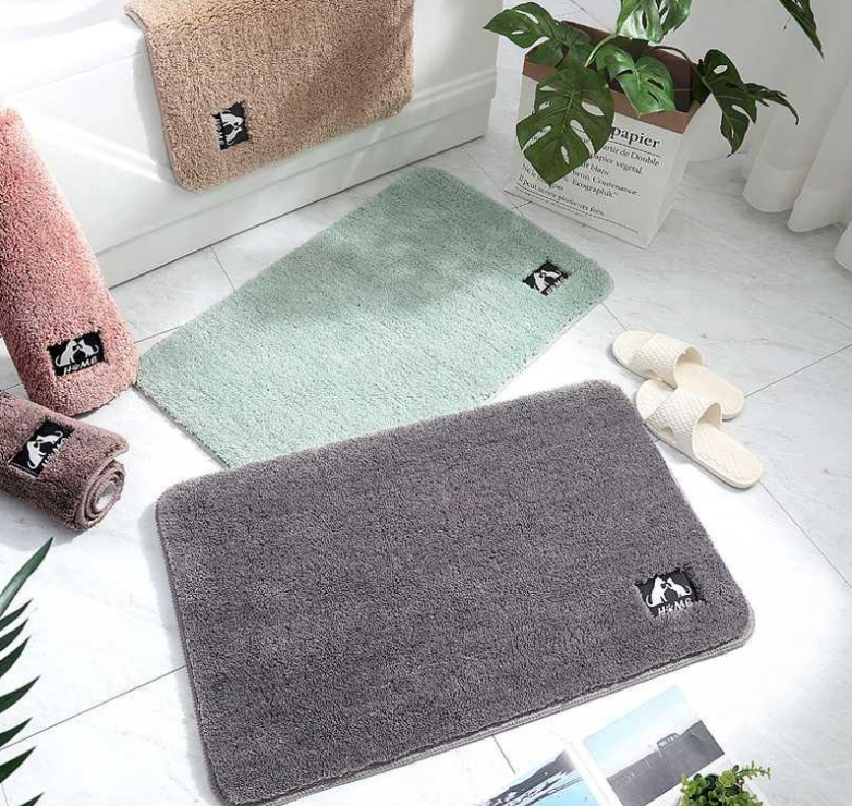 Thảm lau chân len mịn hình bàn chân thấm hút tốt size 38*58, thảm nhà tắm, phòng khách GD701-TBanChan