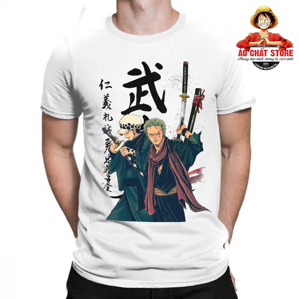 Áo ZORO LAW THƯ PHÁP CỰC CHẤT - ÁO ONE PIECE HẢI TẶC LAW vs ZORO SIÊU NGẦU OP136