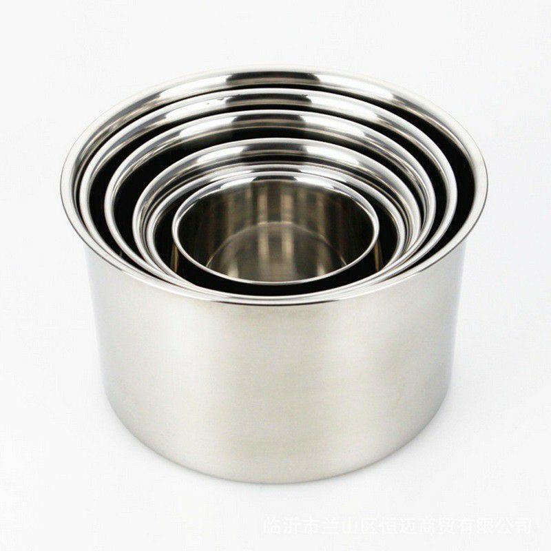 Tô - Âu - Hũ inox tròn đựng thực phẩm có nắp làm bằng inox sáng bóng