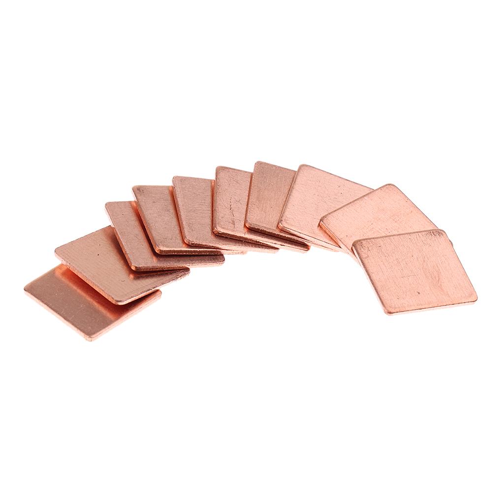 10 Pieces IC Chipset Cooler Thermal Heatsink Copper Pad Shim Size 15 x 15 mm for Raspberry Pi