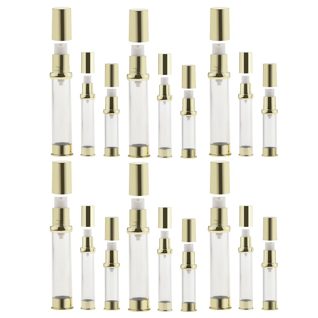 6 x Empty Airless Bottle Cosmetic Travel Perfume Spray Sprayer 10 /15 / 30 ml White for Home or Travel
