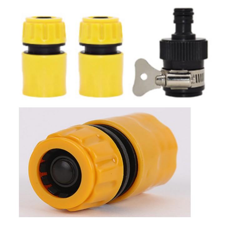 Bộ dây vòi xịt nước rửa xe, tưới cây . tăng áp 3 lần, loại 20m 206701 đầu đồng,cút,nối đen+ tặng đai