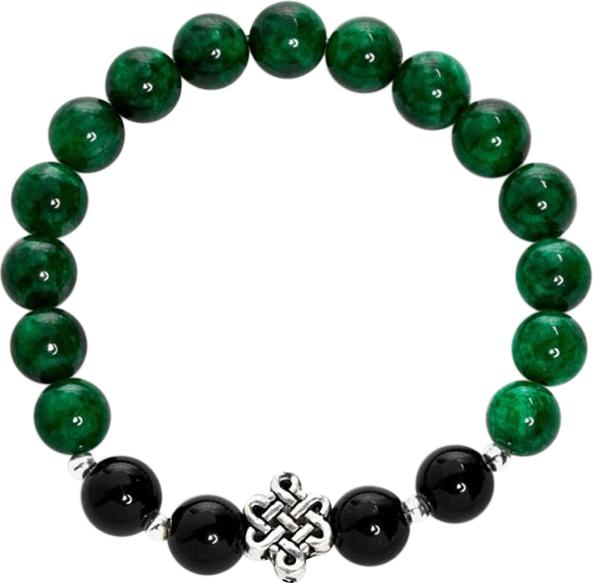 Vòng Đá Cẩm Thạch Sơn Thuỷ Phối Charm Bạc Ngọc Quý Gemstones VT35