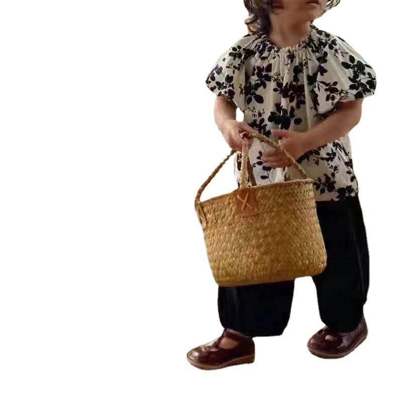 Bộ Tay Phồng Quần Dài Thoáng Khí Mùa Hè Cho Bé Gái