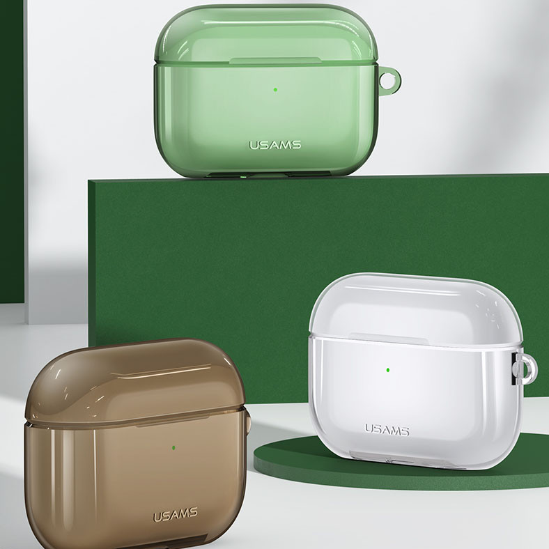 Bao case silicon trong suốt chống sốc siêu mỏng cho tai nghe Apple Airpods Pro hiệu Usams US-BH570 - Hàng nhập khẩu