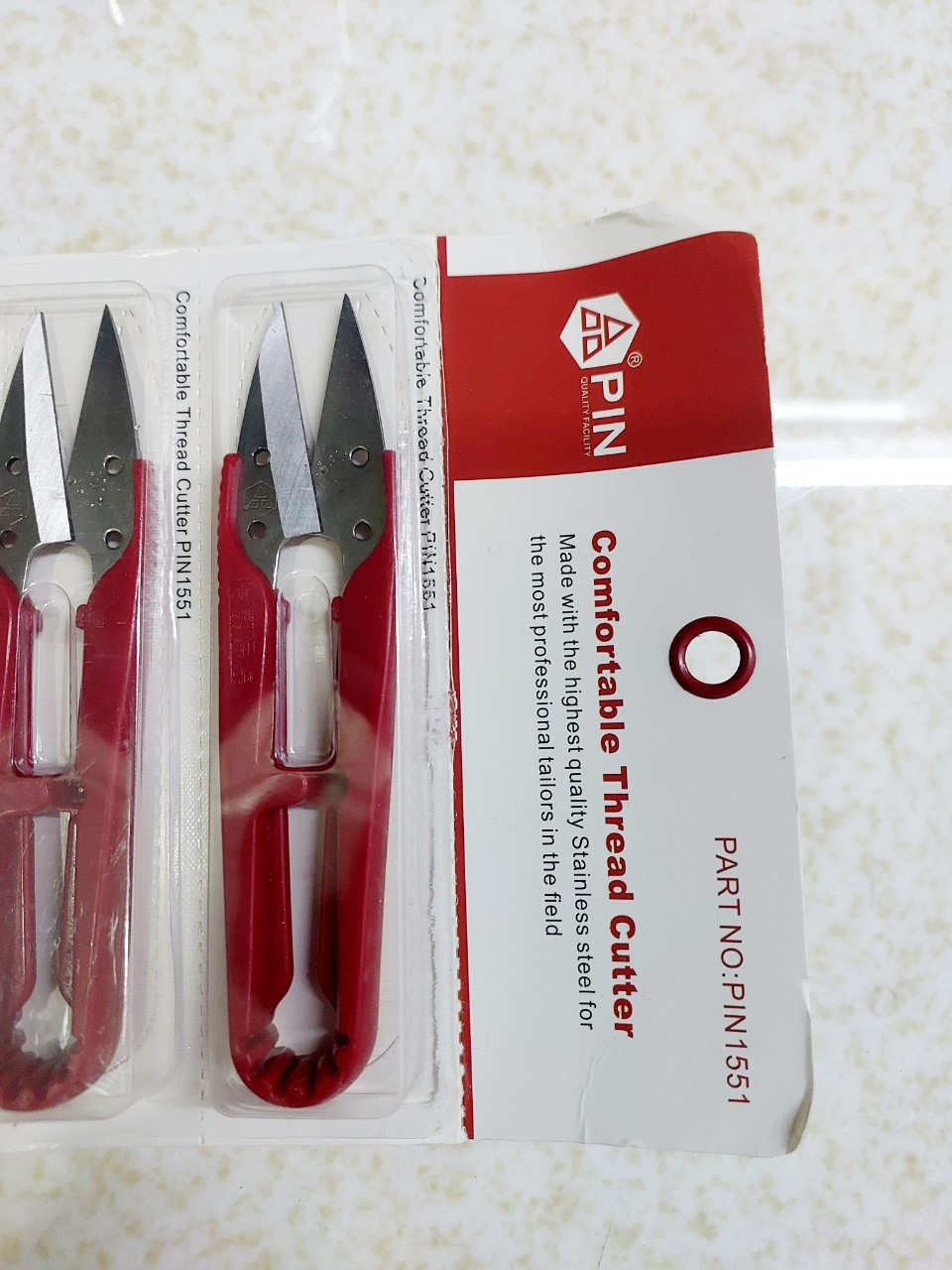 1 vỉ kéo bấm chỉ đỏ lớn chất lượng tốt (12 cây)