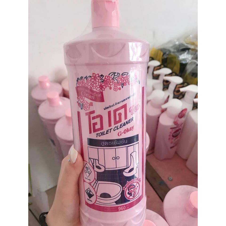 SIÊU TẨY BỒN CẦU NHÀ VỆ SINH G-OKAY CHAI HỒNG 960ML SIÊU MẠNH, SẠCH,TRẮNG, HẾT HÔI VÀ CỰC KỲ TIẾT KIỆM