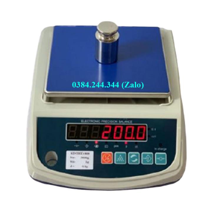 Bộ sản phẩm cân điện tử kỹ thuật 1 số lẻ Kendy TBED mức cân tối đa 2000g, độ chia 0.1g kết nối màn hình hiển thị phụ
