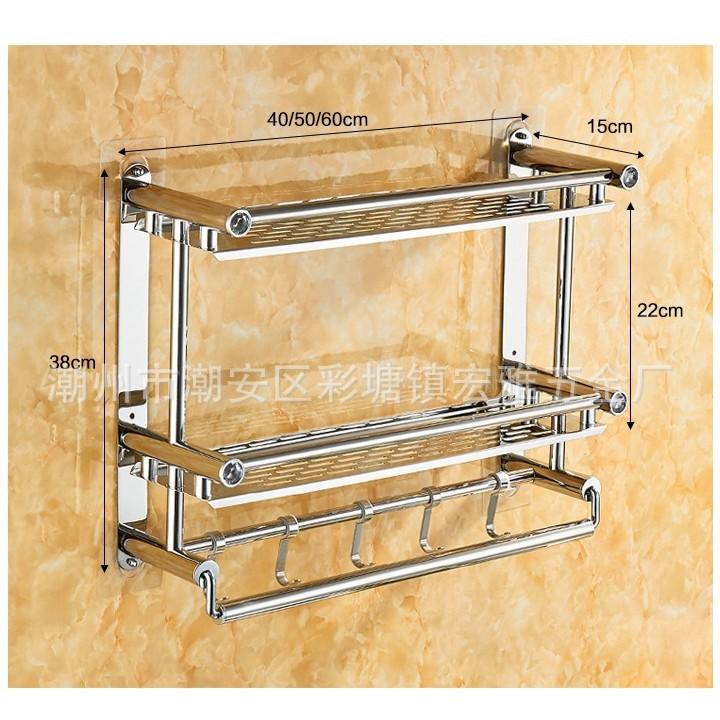 Kệ Nhà Tắm, Giá Treo Khăn Nhà Tắm, Để Đồ Dùng Inox Đa Năng Gắn Tường