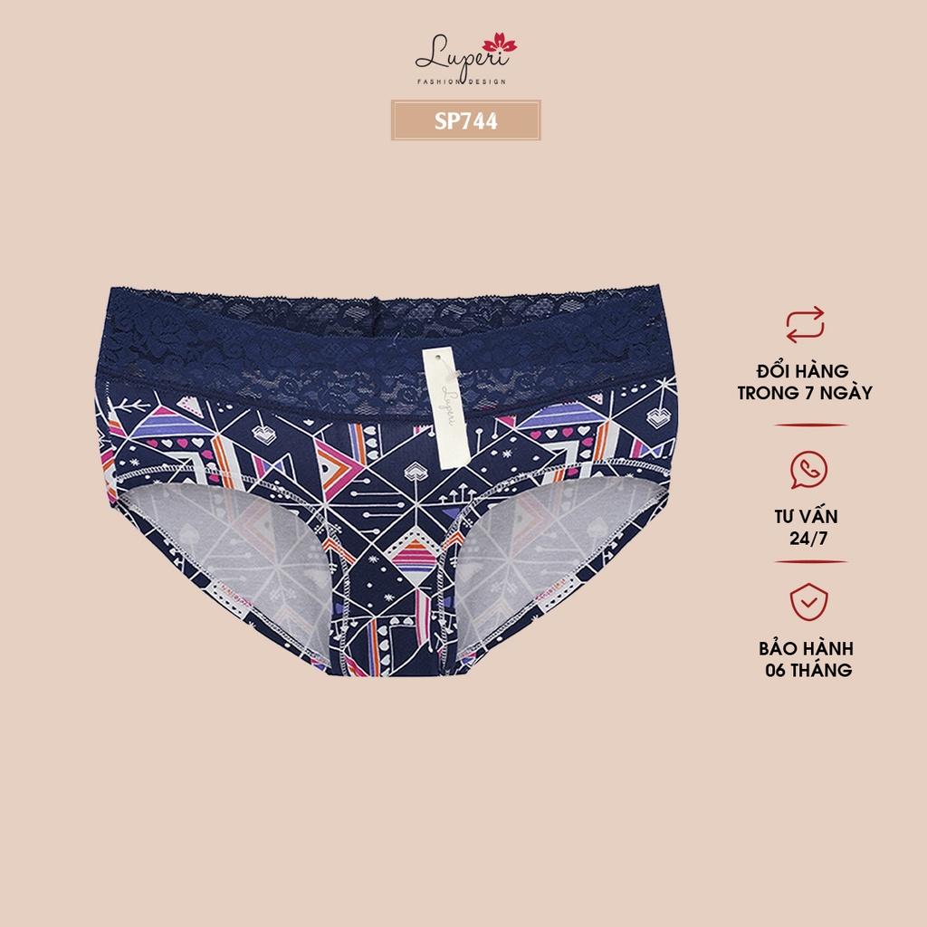 Quần Lót Nữ Lưng Cao LUPERI SP744 Cạp Ren Dáng Bikini Thiết Kế Không Lằn Mông Mềm Mát Thông Thoáng An Toàn Cho Làn Da