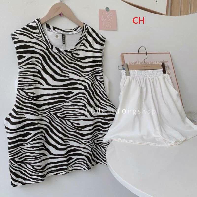 Sét áo tanktop, quần sooc tặng kèm áo quây