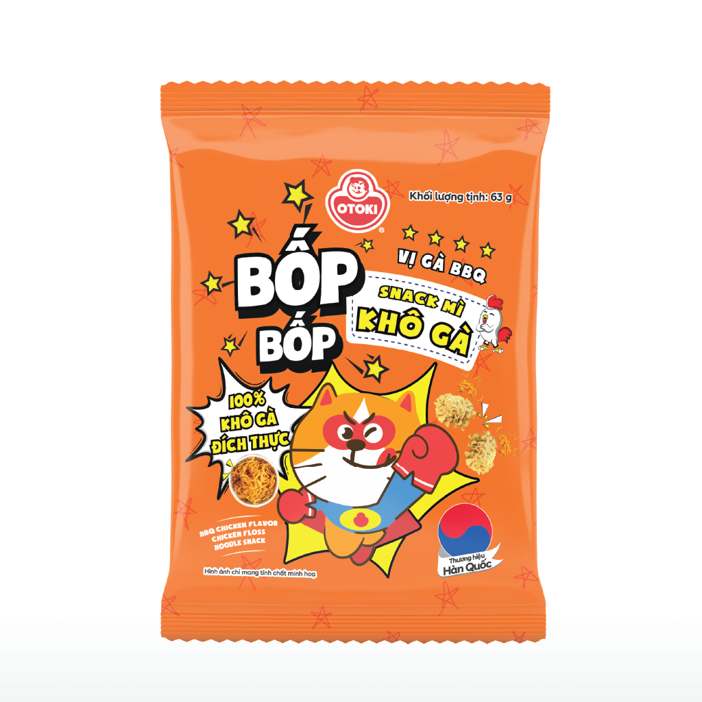 Snack Mì Khô Gà Bốp Bốp vị gà BBQ Ottogi 63g
