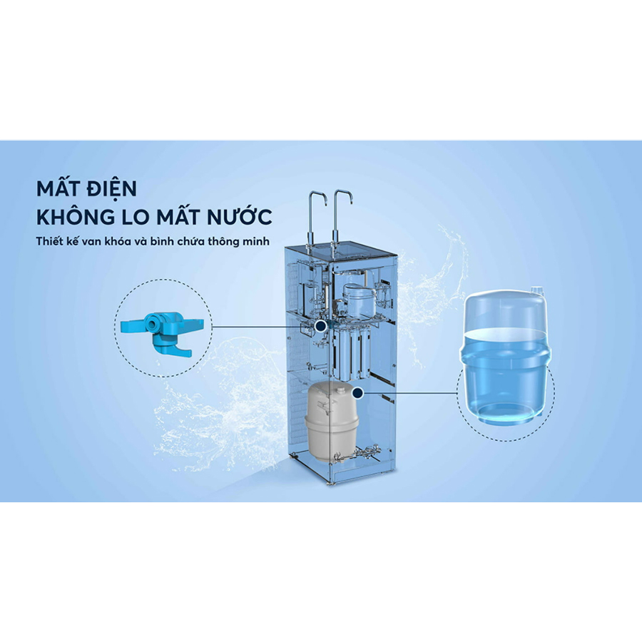 Máy lọc nước nóng lạnh 10 lõi lọc Karofi KAD-N89, màng lọc RO chuẩn Mỹ 100GPD - Hàng Chính Hãng - Miễn phí  lắp đặt toàn quốc