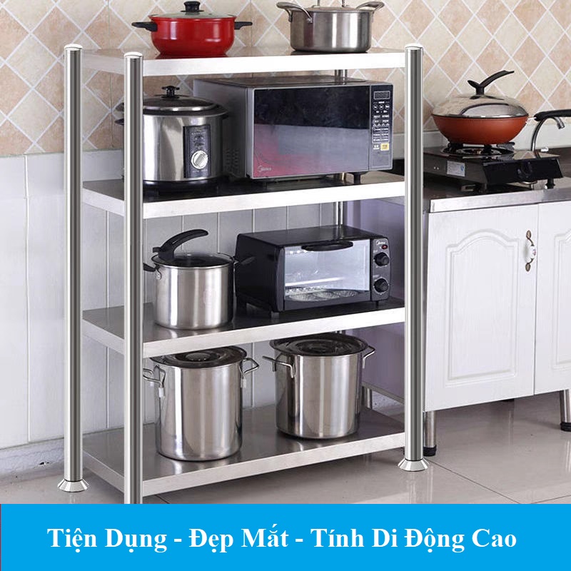 Kệ để xoong nồi Inox 304 đa năng, kệ nhà bếp thông minh 4 tầng ngang 60cm