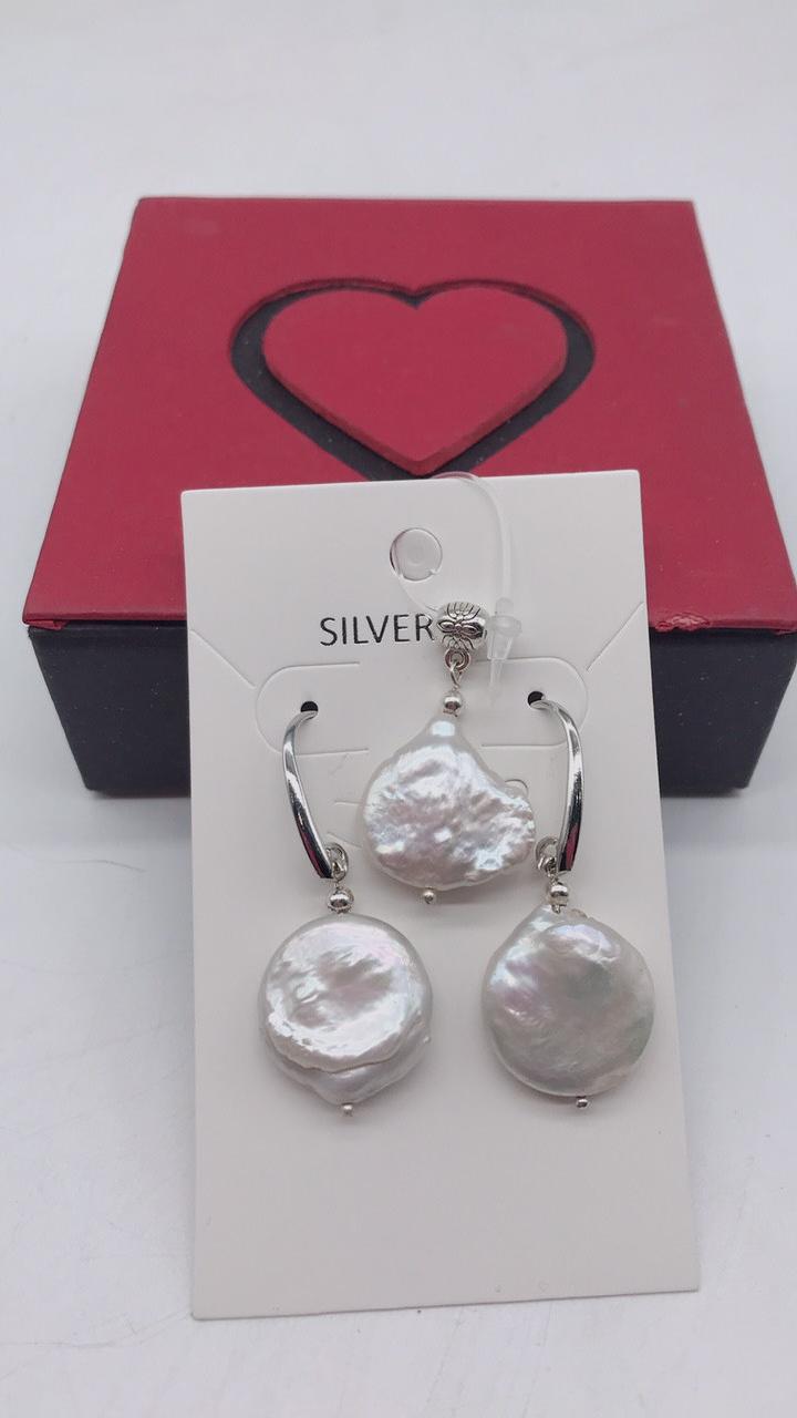 Bộ khuyên tai ngọc trai thô