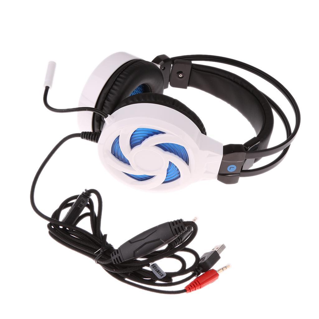 LED Light Gaming Headset Headband Headphone USB 3.5mm for PC