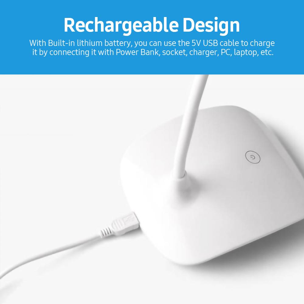 Đèn LED để bàn chăm sóc mắt Cổng sạc USB / Điều khiển cảm ứng / 3 mức độ sáng / Không nhấp nháy / Cổ ngỗng điều chỉnh 360 °