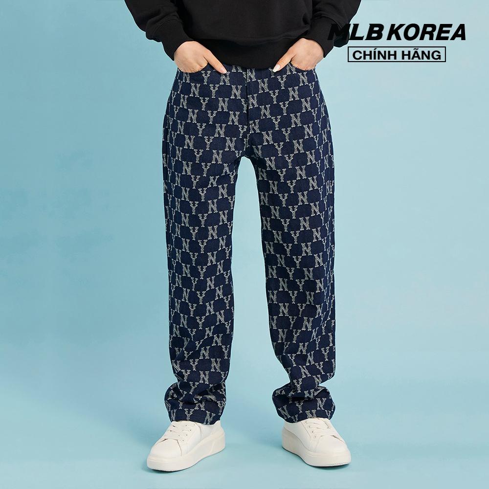 MLB - Quần jeans nữ Classic Monogram Stripe Jacquard 3FDPM0424