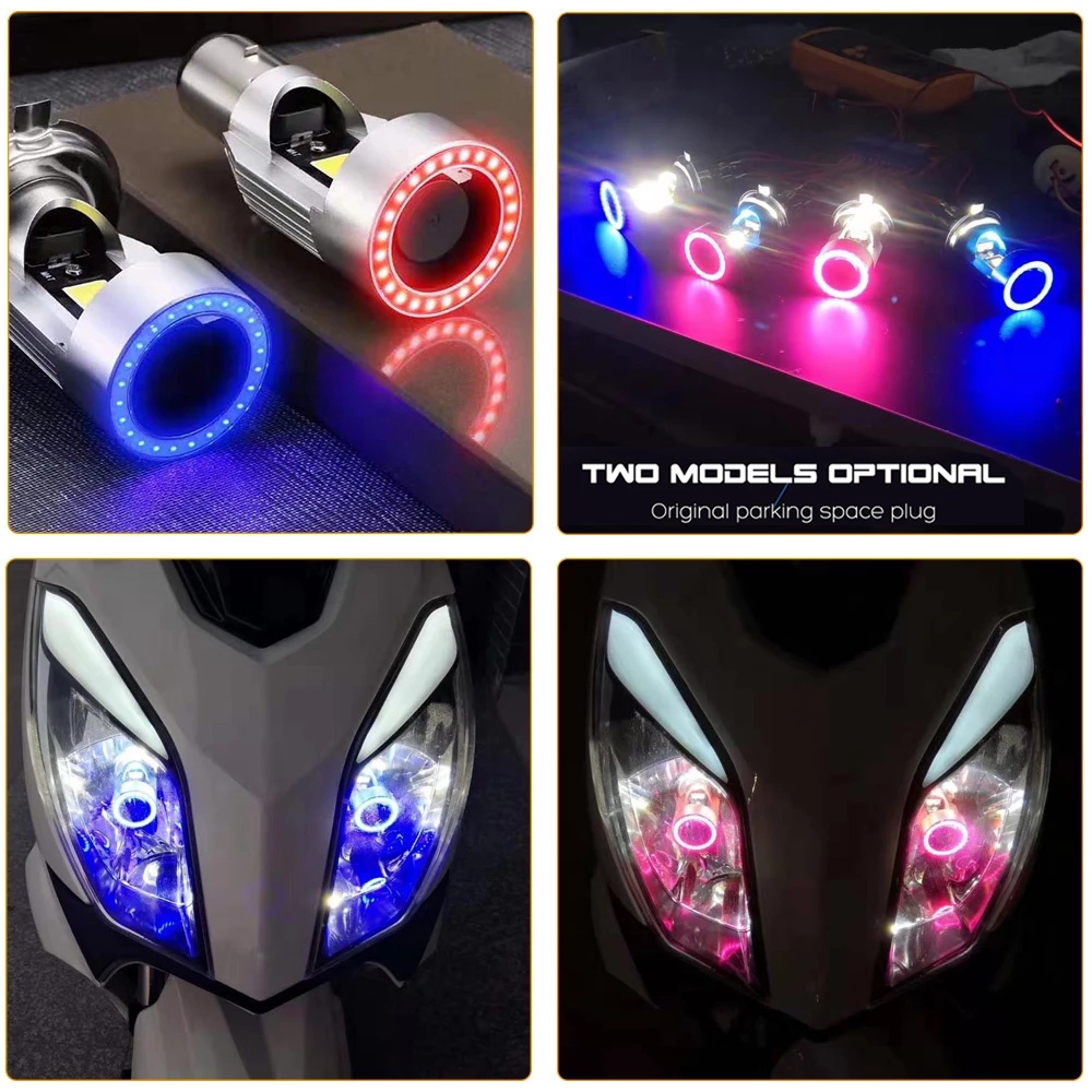 Đèn pha led 2IN1 xe máy Y5 chân H4 viền led 45W cực đẹp lắp các loại xe máy hàng chất lượng cao siêu sáng