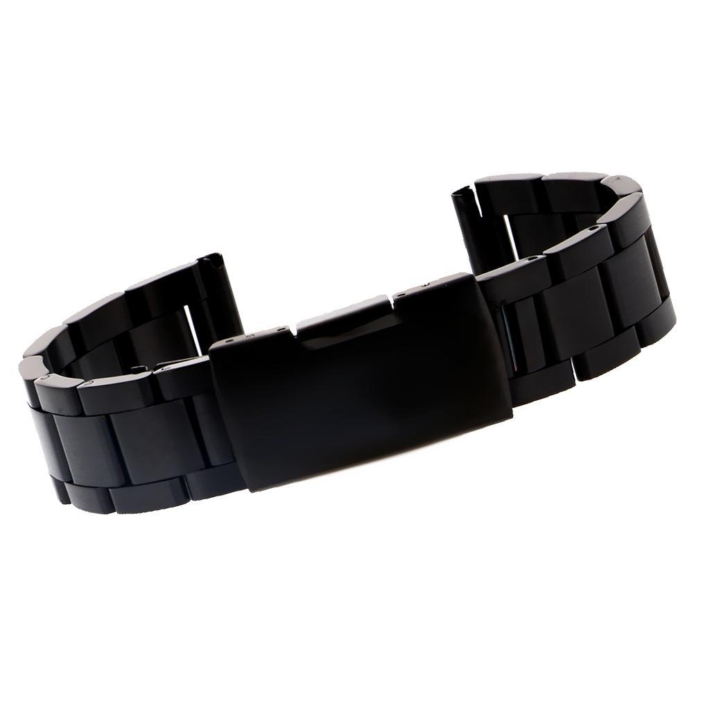 Black Stainless Steel Metal Replacement Strap Wrist Band for