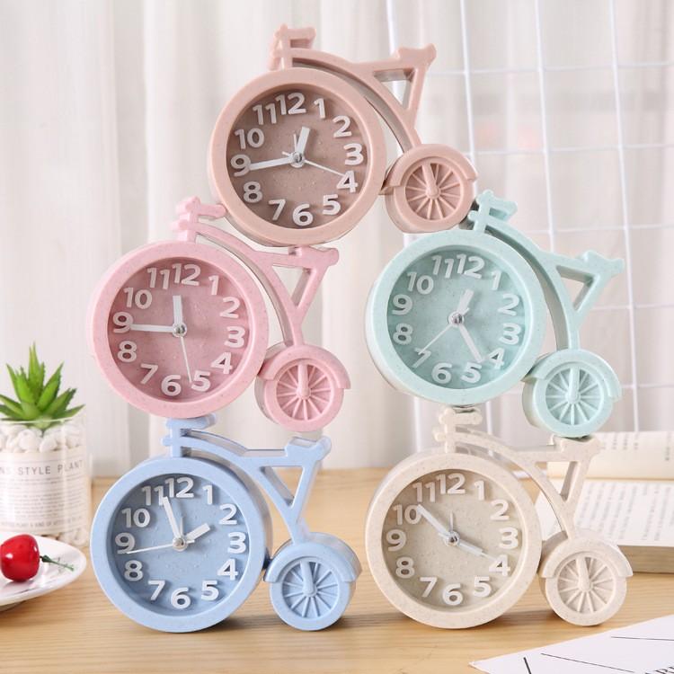 Đồng Hồ Báo Thức Decor Trang Trí Đẹp Cute Lúa Mì Hình Tròn Và Xe Đạp -