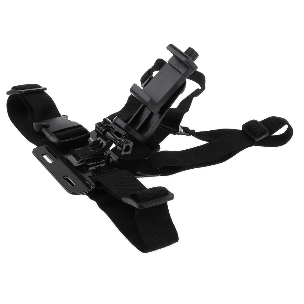2 Pcs Chest Mount Harness Strap Holder Bracket With Cell Phone Clip Clamp