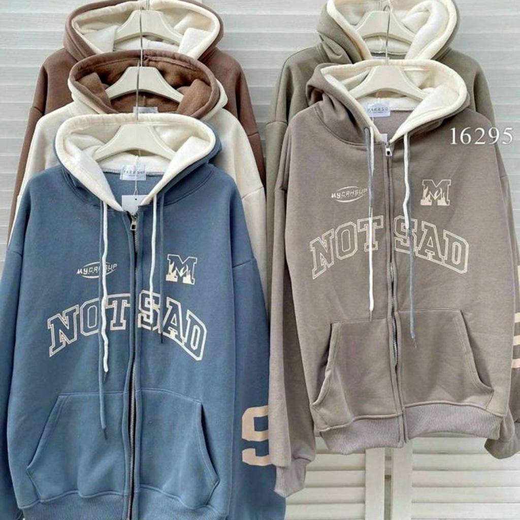 Áo Hoodie Nỉ Ngoại 2 Nón NOT SAD - Áo Khoác Nỉ nam nữ Unisex