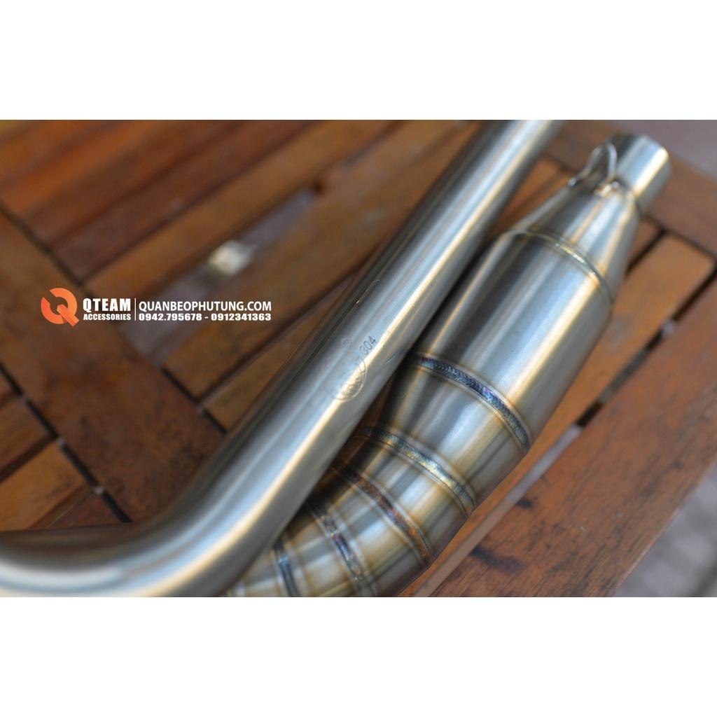 Cổ pô inox 304 bầu lưới tổ ong cho các dòng xe máy côn tay YAMAHA, HONDA và SUZUKI