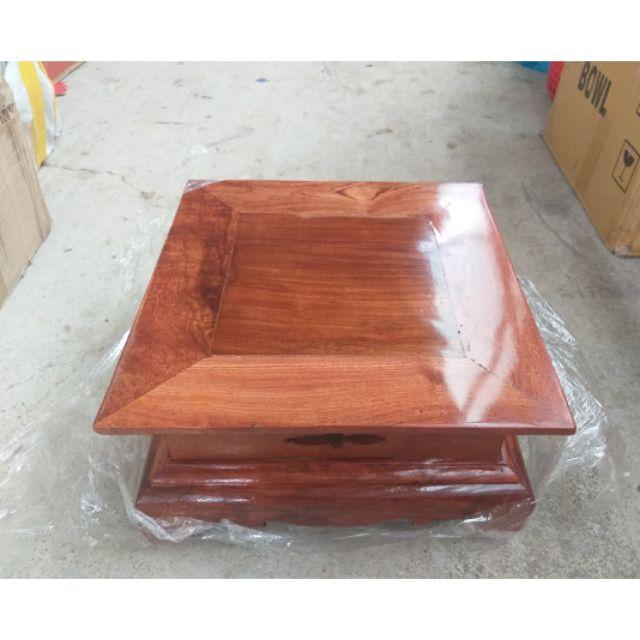 Đôn vuông gỗ hương mặt 25cm