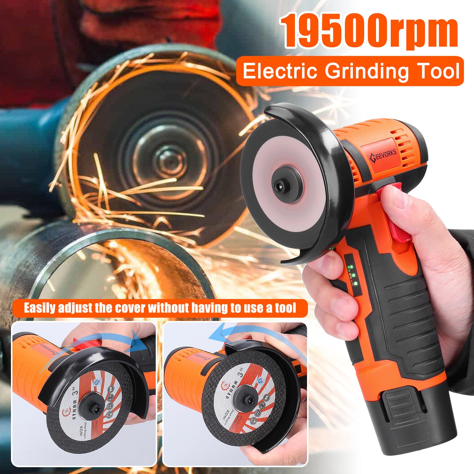 19500rpm Electric Grinding Tool Multifunctional Mini Grinder Handheld Cutter for Cutting Polishing Ceramic Tile Wood Stone Steel