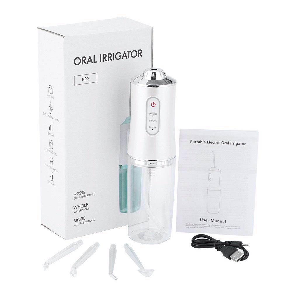 MÁY TÂM NƯỚC Oral Irrigator 4 Đầu Xit Cằm Tay Vệ Sinh Răng Miệng