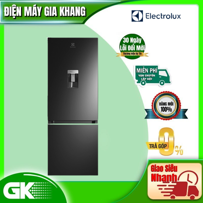 Tủ lạnh Electrolux Inverter ngăn đá dưới có ngăn đông mềm 308 lít - EBB3462K-H - Làm đá tự động, lấy nước bên ngoài, nhiệt độ ổn định, khử mùi diệt khuẩn