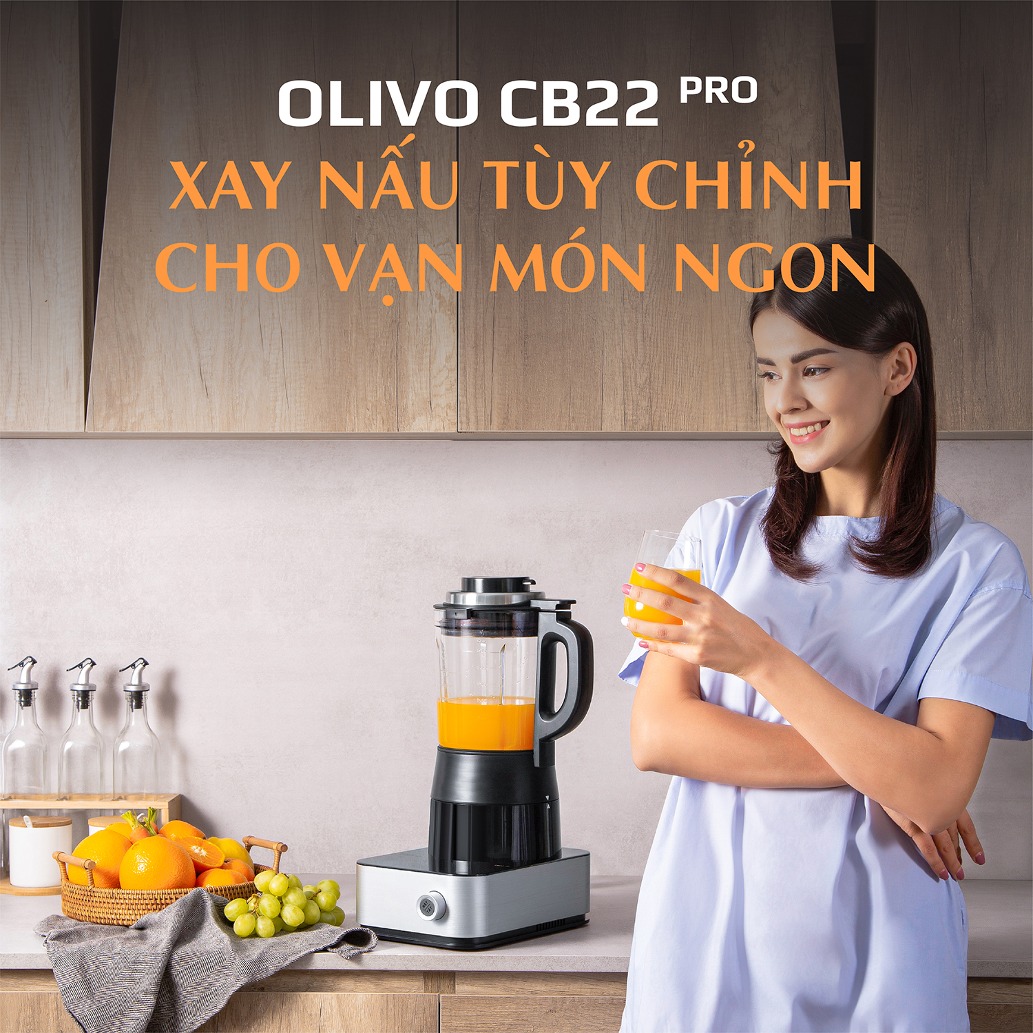 [HÀNG CHÍNH HÃNG] Olivo CB22 Pro Siêu Phẩm Máy Làm Sữa Hạt Cao Cấp - 14 Chức Năng, Xay Cực Êm, Vệ Sinh Khử Khuẩn Thông Minh - Thương Hiệu Mỹ