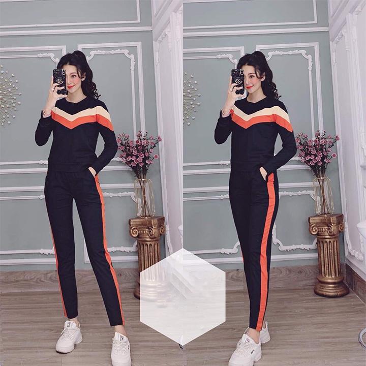 Đồ bộ thu đông mặc nhà viền chữ V cực xinh-THUDONG