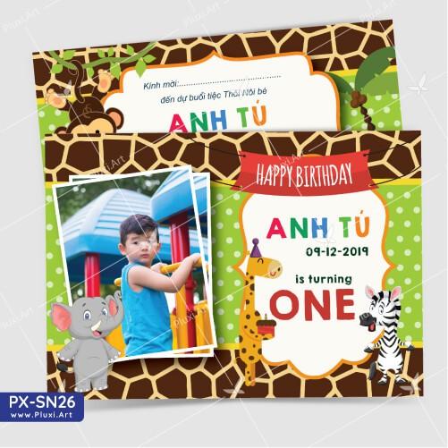 Thiệp thôi nôi – sinh nhật theo yêu cầu Pluxi