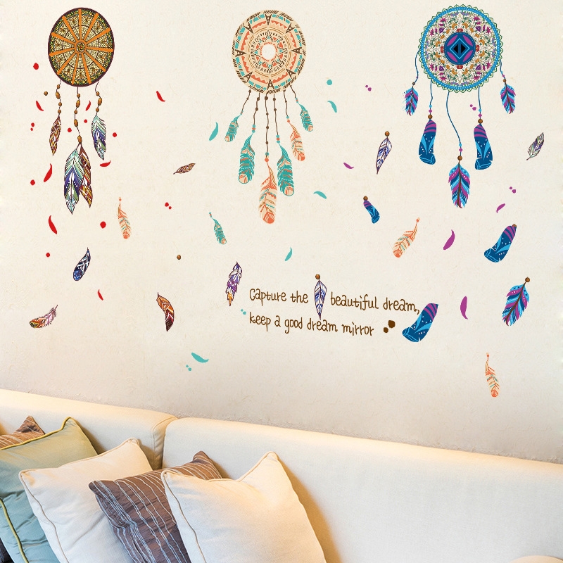 Decal dán tường Chuông gió thổ cẩm