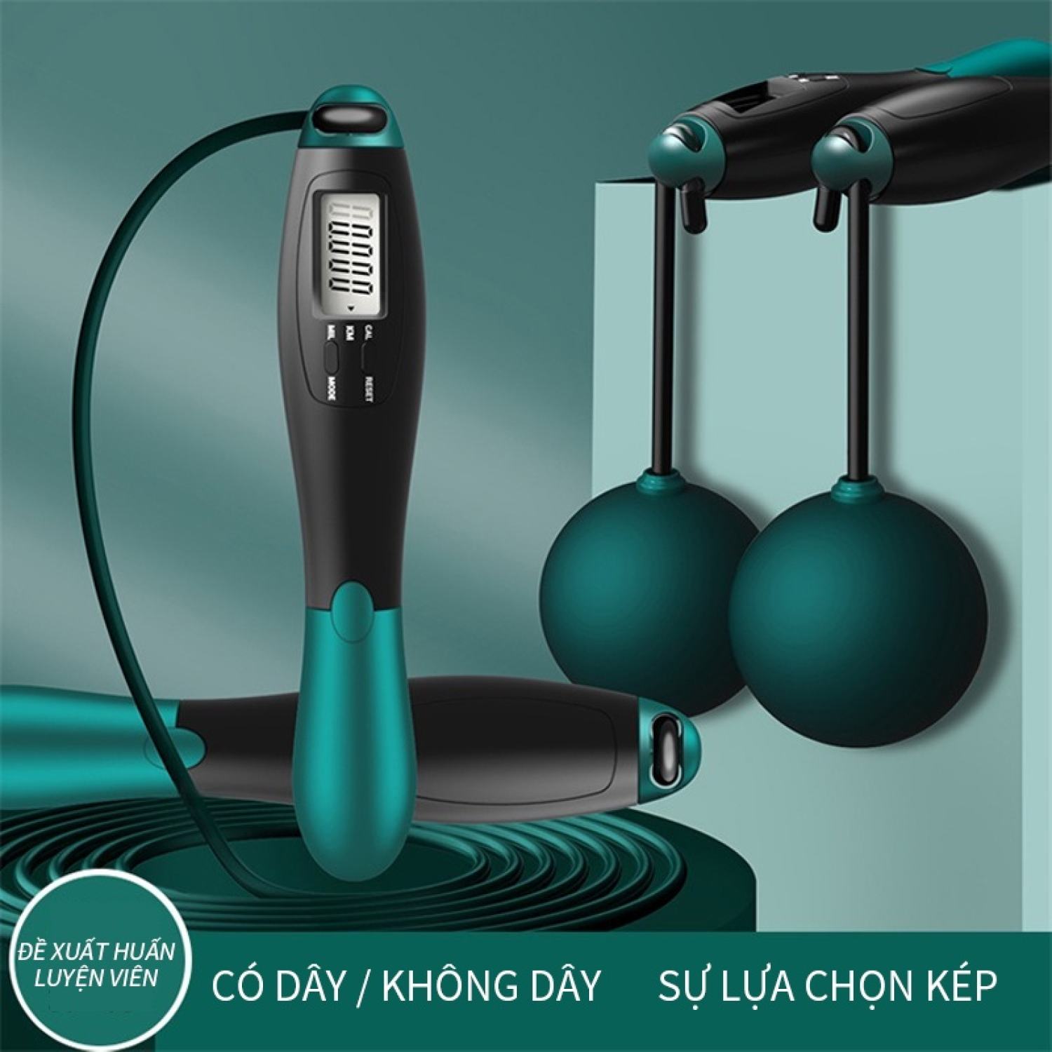 Dây Nhảy Đếm Số, Đo Calo, Khoảng Cách Chính Hãng Kèm Bóng Xoay Cho Người Mới Bắt Đầu Tập, Hàng cao cấp