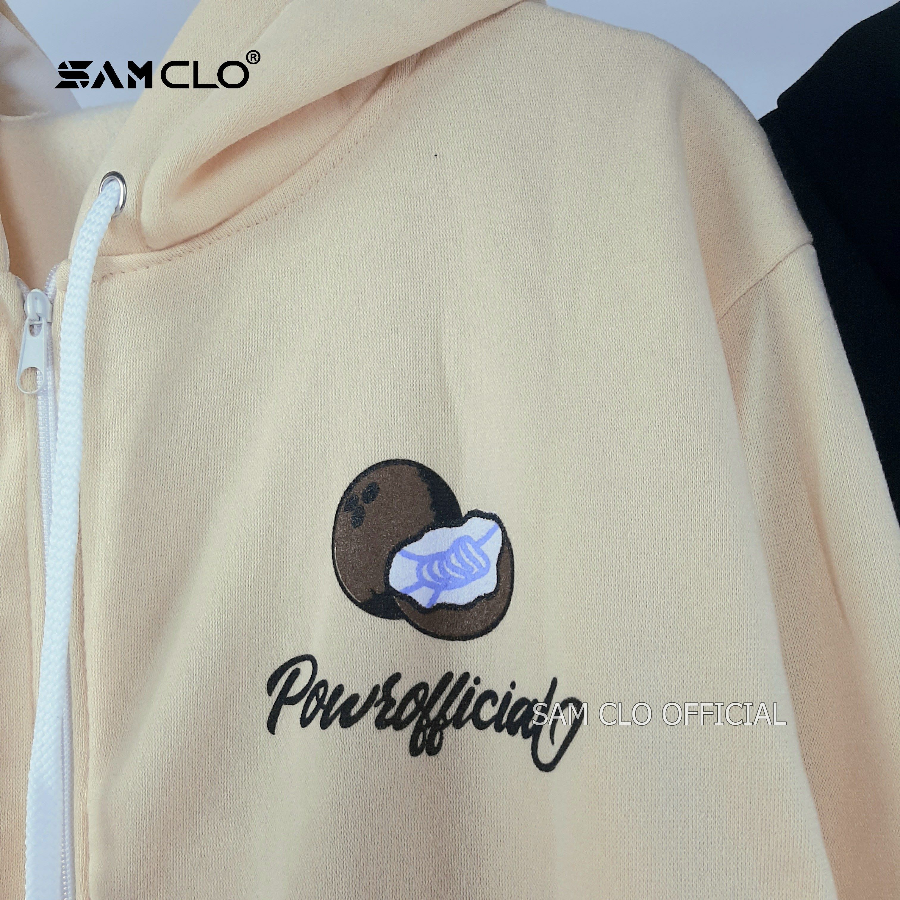 Áo khoác nỉ nam nữ SAM CLO hoodie chui có khóa kéo tay dài thu đông freesize dáng unisex in hình SỌ DỪA official