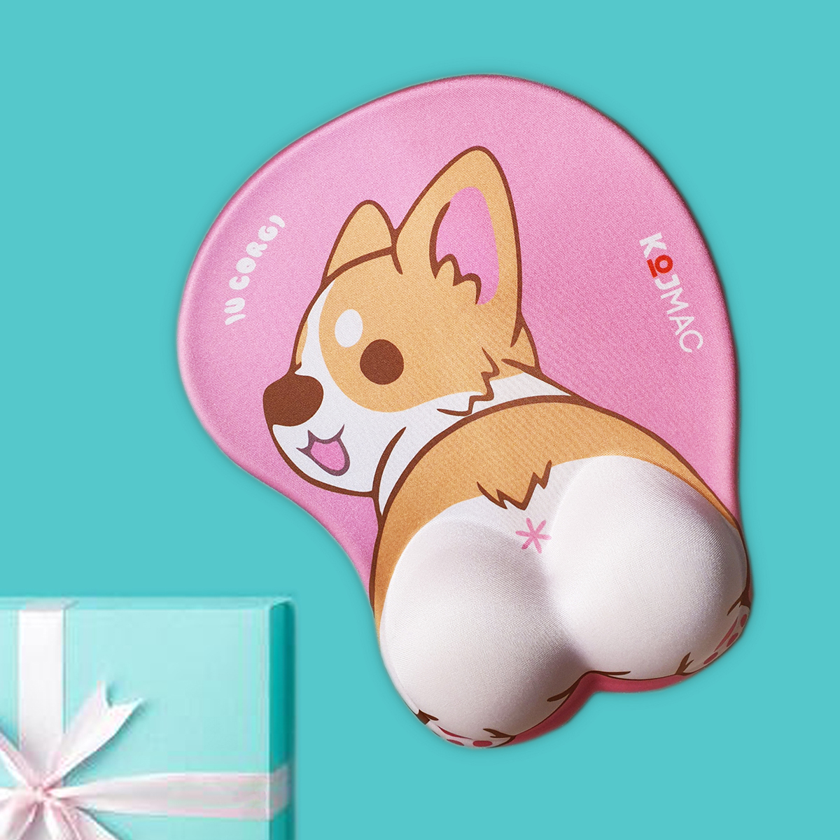 Lót Chuột Có Đệm Tay KOJMAC PKA312 MOUSE PAD SILICONE GAMING 3D ANIME CUTE Mông Cún Corgi Dễ Thương - Hàng Chính Hãng