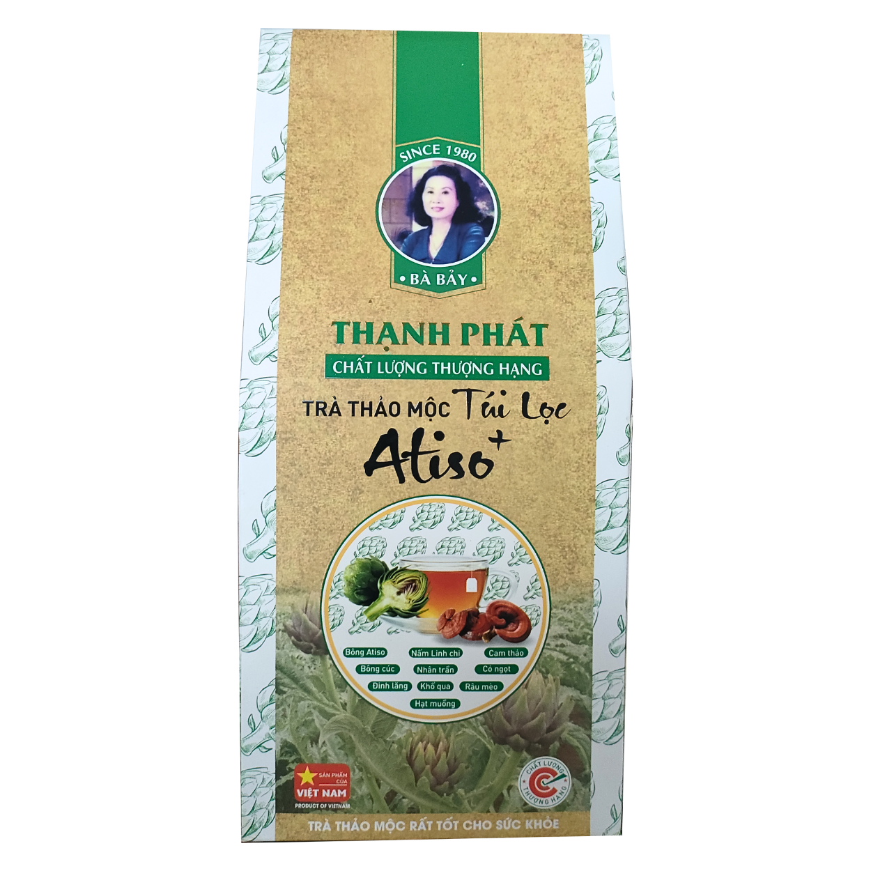 Trà thảo mộc túi lọc ATISO THẠNH PHÁT 100% tự nhiên đóng gói 30 túi, 5gr giúp thanh lọc cơ thể tốt cho gan thận mật FREESHIP ở HCM