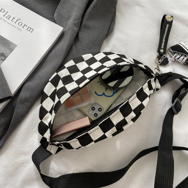 Túi đeo chéo bao tử đeo ngực Caro Ulzzang đa năng thời trang checker board cho học sinh sinh viên giá rẻ