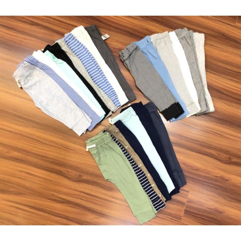 Set 5 quần dài cotton bé trai sơ sinh xuất dư