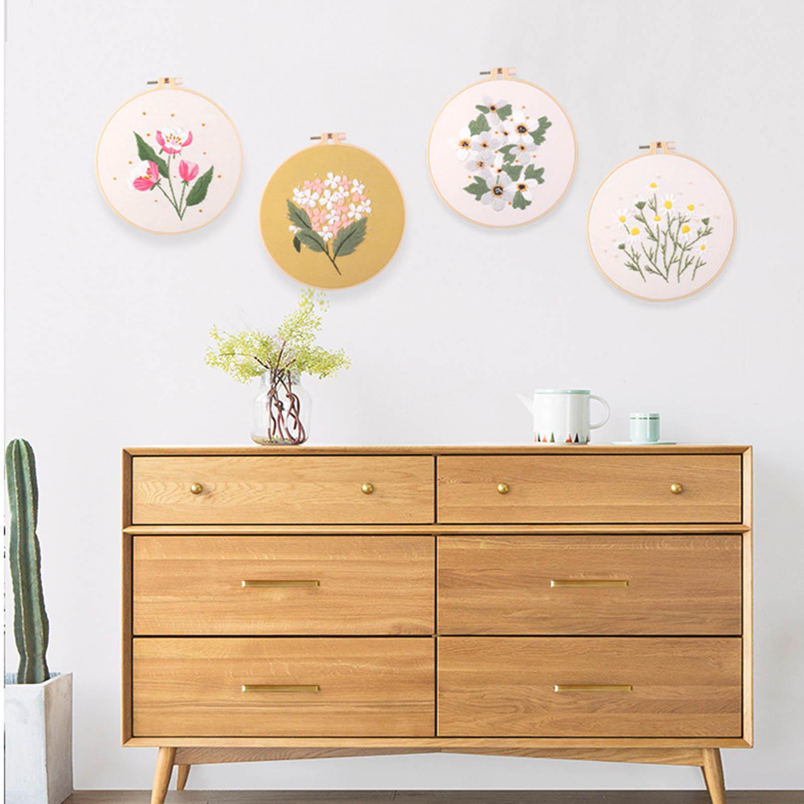 Embroidery Starter Kit, with Needles with Stamped Cloth Cross Stitch for Fun Home Decor